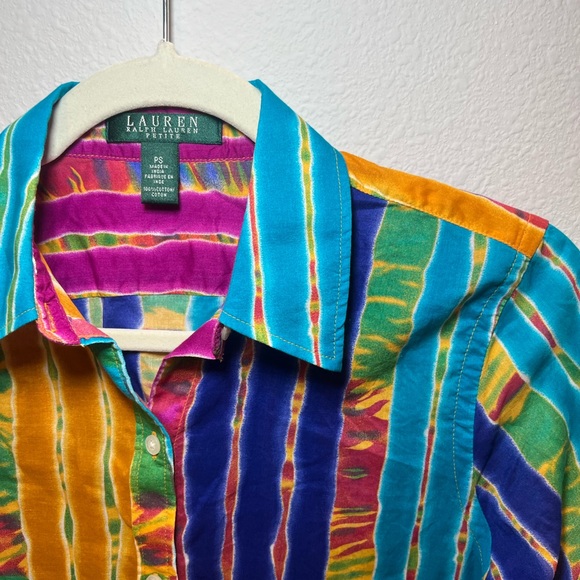 Lauren Ralph Lauren Petite PS Multi Color Women Shirt - Picture 7 of 16